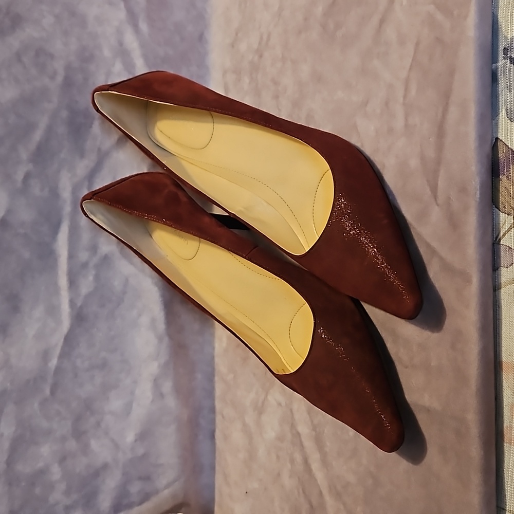 Calvin Klein Dolly Burgundy Suede Heels 10M